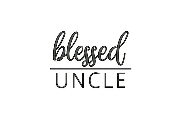 Blessed Uncle: A Charming Blackwork Design for Family Gifts