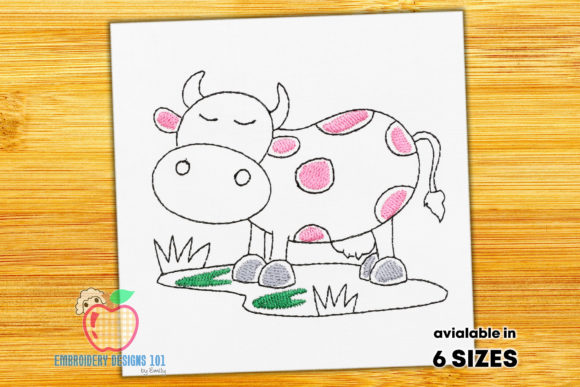 Review: Cartoon Cow Standing on Grass for Holiday Collections