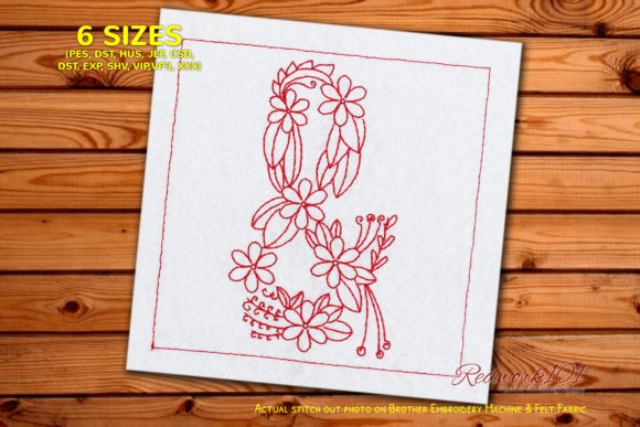 Review: Floral Ampersand Redwork for Boutique Sweatshirts